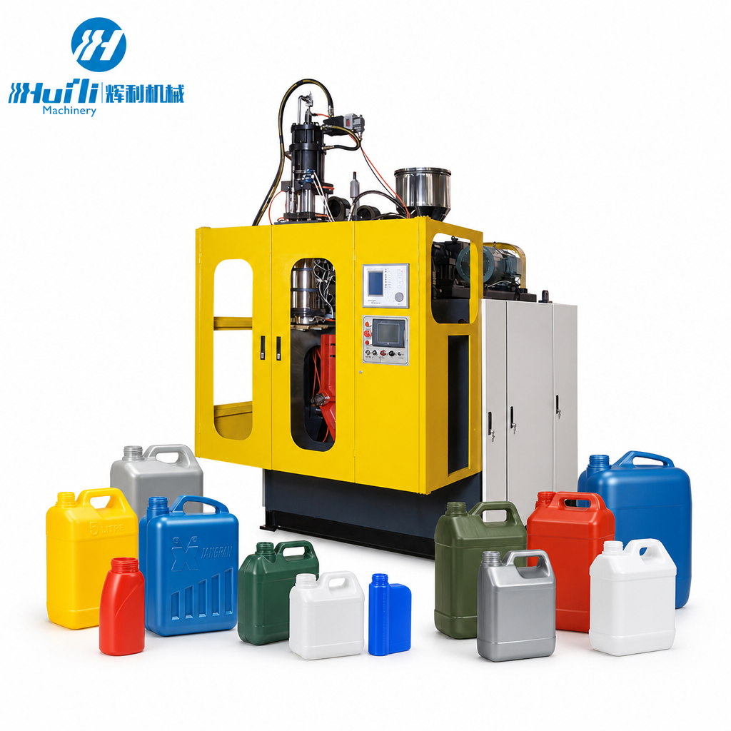 آلة التشكيل بالنفخ والبثق الأوتوماتيكية لزجاجة HDPE وصنع علب PP