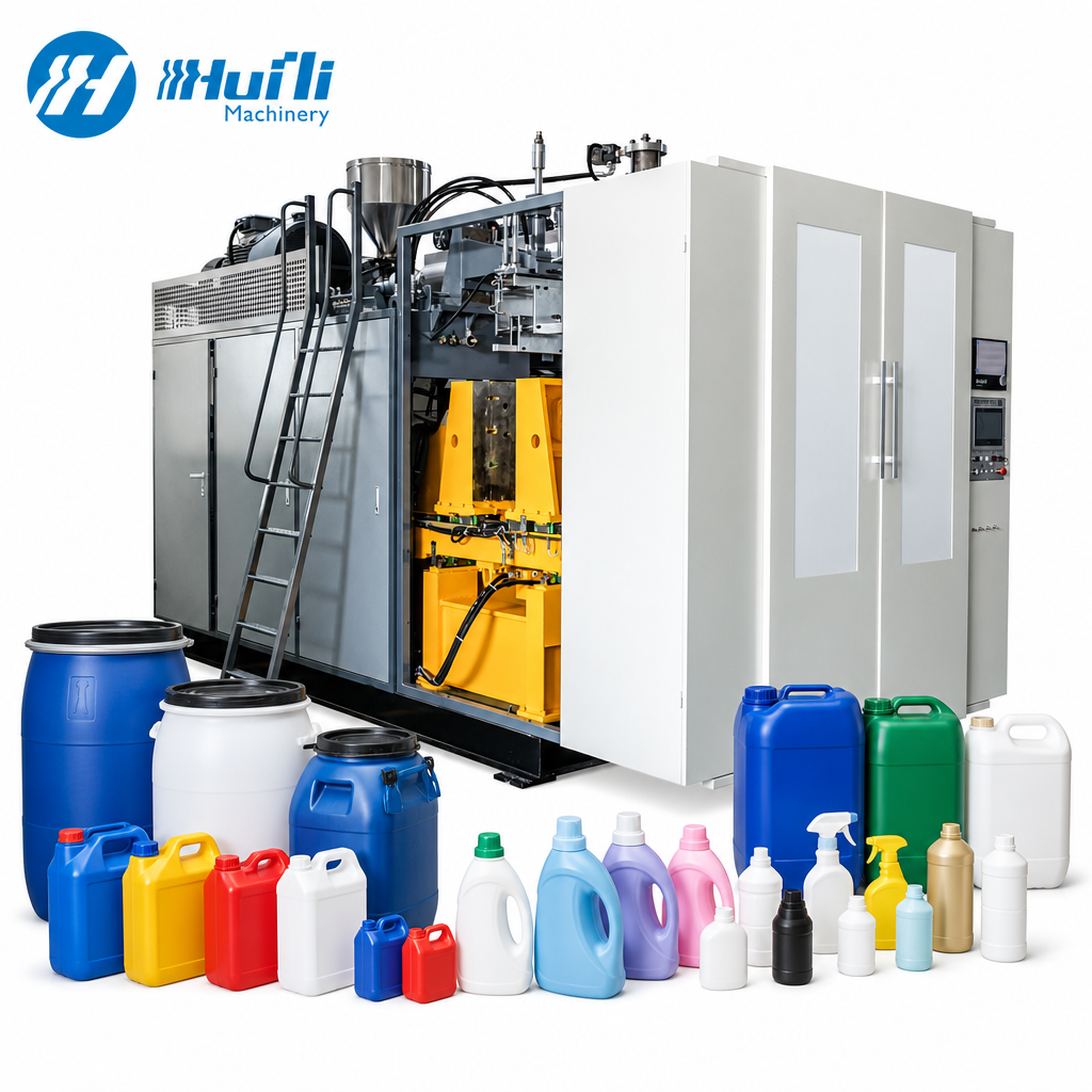 آلة التشكيل بالنفخ والبثق الأوتوماتيكية لزجاجة HDPE وصنع علب PP